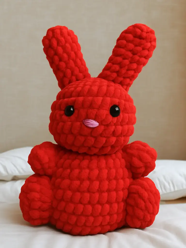 Handmade bunny stuffed toy (Red)